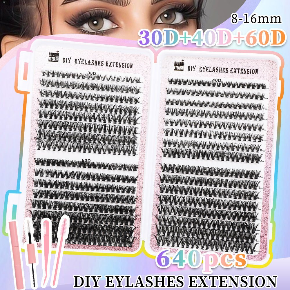 32 Rows Of Eyelashes Book Cluster 640 Segmented Lashes Set - Sweet Essence4