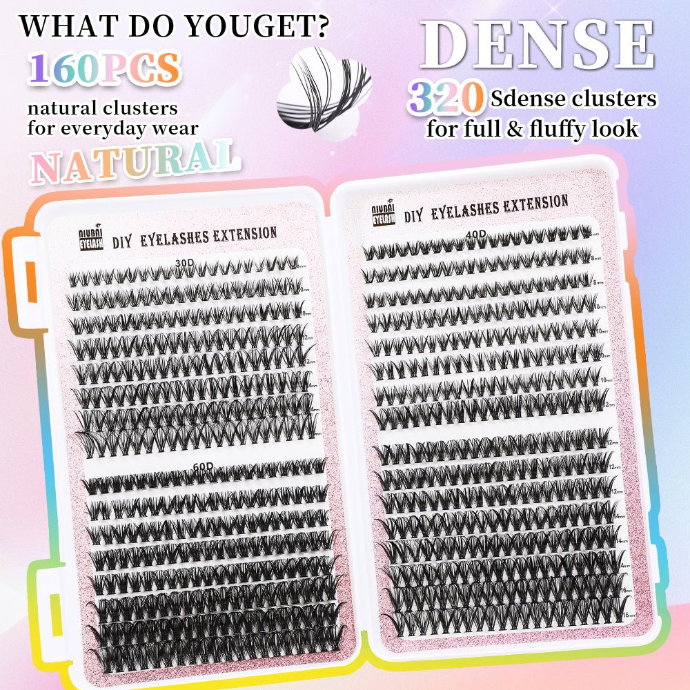 32 Rows Of Eyelashes Book Cluster 640 Segmented Lashes Set - Sweet Essence4