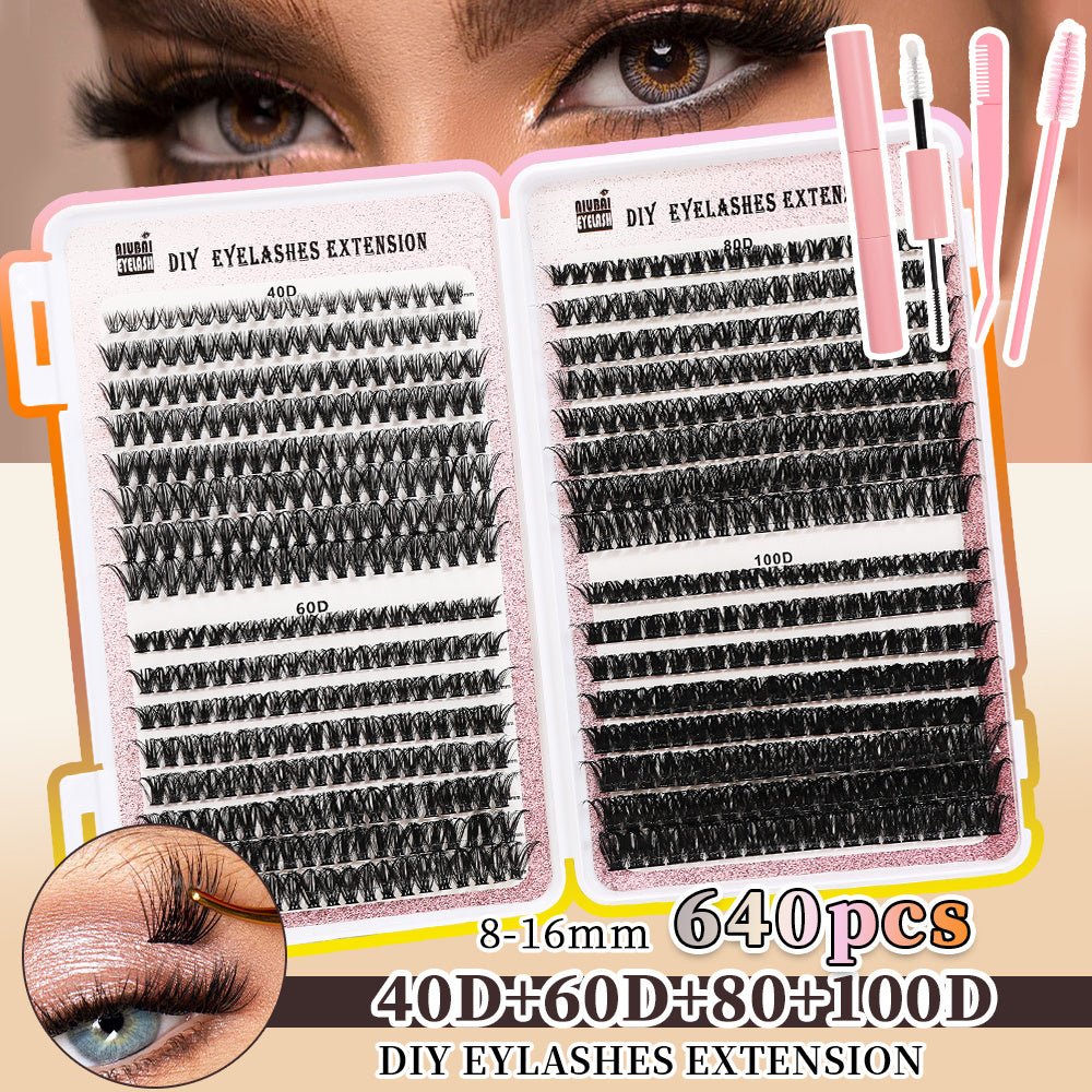 32 Rows Of Eyelashes Book Cluster 640 Segmented Lashes Set - Sweet Essence4