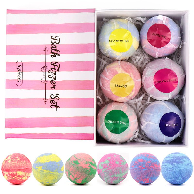 6 pcs Organic Bath Bombs Bubble Bath Mint Lavender Rose Scented - Sweet Essencebath bombs