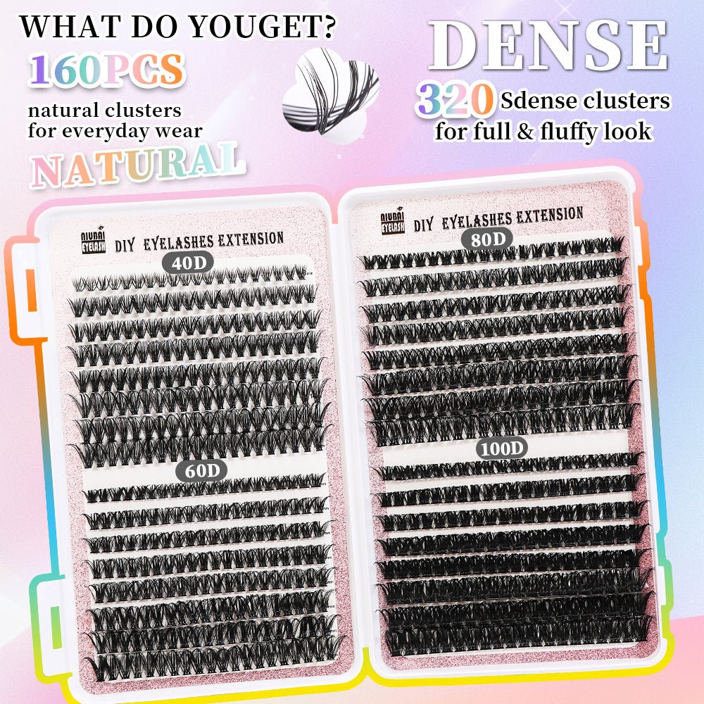 32 Rows Of Eyelashes Book Cluster 640 Segmented Lashes Set - Sweet Essence4