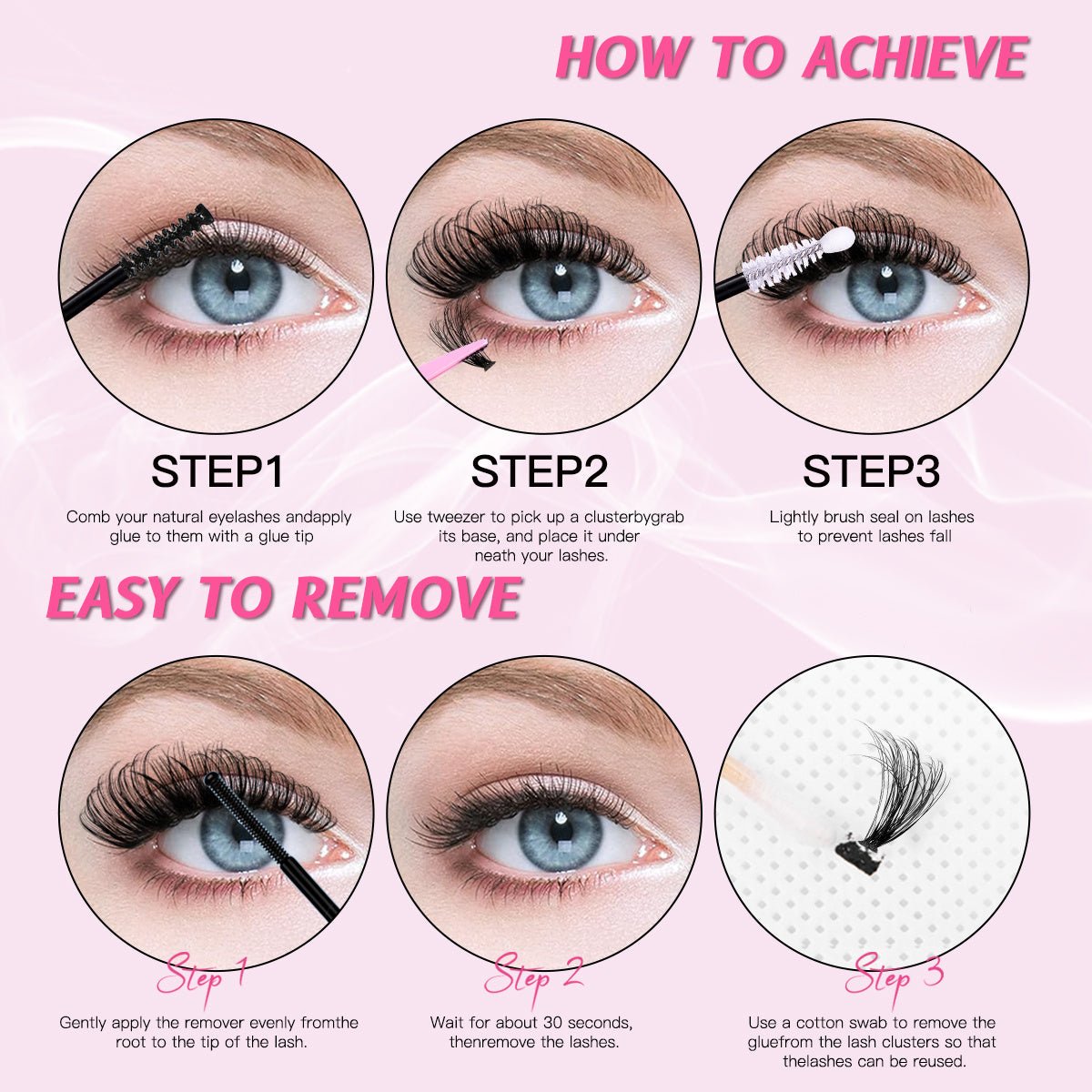 32 Rows Of Eyelashes Book Cluster 640 Segmented Lashes Set - Sweet Essence4